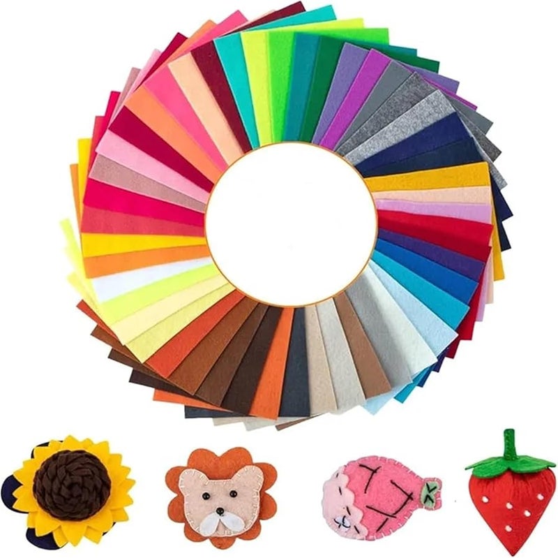 80 ورقة 20x20 سم قماش اللباد للحرف اليدوية، DIY، الخياطة، سكرابوكينغ، للأطفال، غير منسوج - Image 2